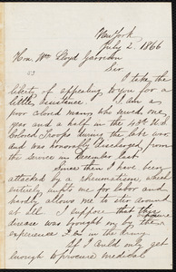 Letter from Thomas Ross, New York, [N.Y.], to William Lloyd Garrison, July 2. 1866