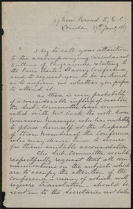 Letter from Louis Alexis Chamerovzow, London, [U.K.], to William Lloyd Garrison, 17th Jan[uar]y. 1867