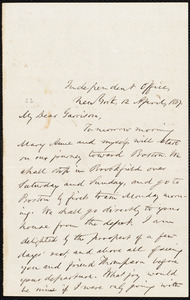 Letter from Oliver Johnson, New York, [N.Y.], to William Lloyd Garrison, 12 April, 1867