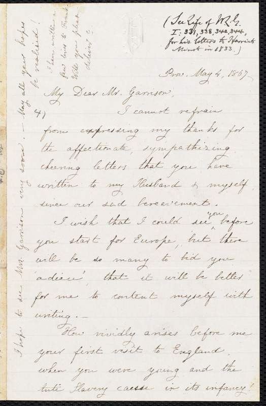 Letter from Harriet Minot Pitman, Prov[idence], [R.I.], to William ...