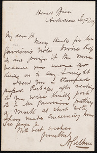 Letter, Aug[ust] 27, 1867