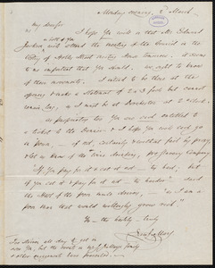 Letter from Samuel May, Jr., to Francis Jackson, 2d March [1846]