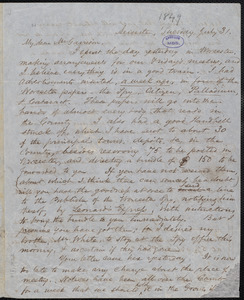 Letter from Samuel May, Jr., Leicester, to William Lloyd Garrison, Tuesday, July 31 [1849]