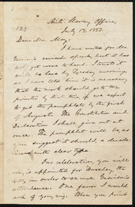 Letter from Samuel May, Jr., [Leicester (Mass.)?], to William Lloyd Garrison, July 17, 1853