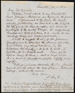 Letter from Samuel May, Jr., Leicester, to William Lloyd Garrison, July 10, 1854