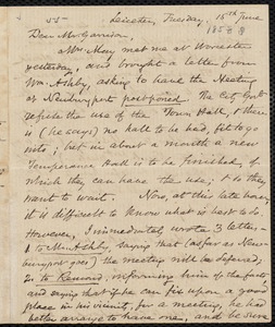 Letter from Samuel May, Jr., to William Lloyd Garrison, Tuesday, 15th June, [1858]