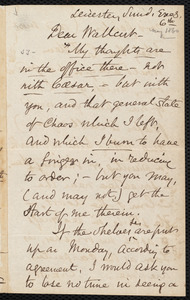 Letter from Samuel May, Jr., Leicester [Mass.], to Robert Folger Wallcut, Sund, Eveg, [May] 6th, [1860]
