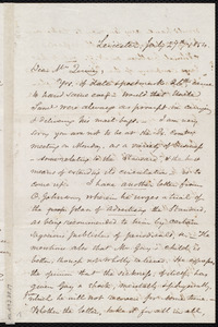Letter from Samuel May, Jr., Leicester, to Edmund Quincy, July 27th, 1854