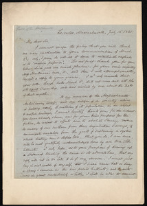Letter from Samuel May, Jr., Leicester, Massachusetts, to John Bishop Estlin, July 15, 1845