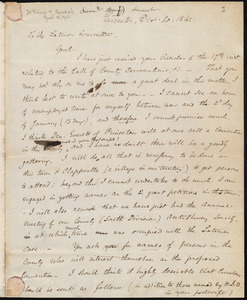 Letter from Samuel May, Jr., Leicester, [Mass.], to Henry Ingersoll Bowditch,William Francis Channing, and Frederick S. Cabot, Dec. 20, 1842