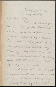 Letter from Oliver Johnson, Yaphark [N.Y.], to Samuel May, Jr., July 31, 1887