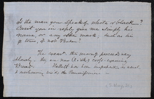 Note from Samuel May, Jr. to unknown recipient