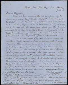 Letter from Samuel May, Jr., Boston [Mass.], No 113 State St, to Thomas Wentworth Higginson, 2 p.m. Friday, June 2d, [1854]