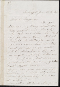 Letter from J[oseph?] N. Mace, Newburyport [Mass.], to Thomas Wentworth Higginson, Jun 26th 1854