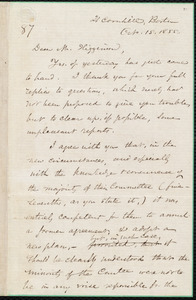Letter from Samuel May, Jr., 21 Cornhill, Boston, to Thomas Wentworth Higginson, Oct. 15, 1855
