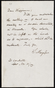 Letter from Samuel May, Jr., 21 Cornhill, [Boston (Mass.)], to Thomas Wentworth Higginson, Nov. 10 / [18]59