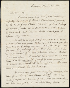 Letter from Samuel May, Jr., Leicester, to Samuel Joseph May, March 25, 1841