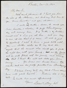 Letter from Samuel May, Jr., Boston, to Samuel Joseph May, Nov. 23, 1843