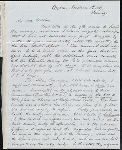 Letter from Samuel May, Jr., Boston, to Samuel Joseph May, November 11th 1847, Evening