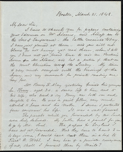 Letter from Samuel May, Jr., Boston, to Samuel Joseph May, March 21, 1848