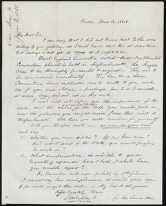 Letter from Samuel May, Jr., Boston, to Samuel Joseph May, June 4, 1848