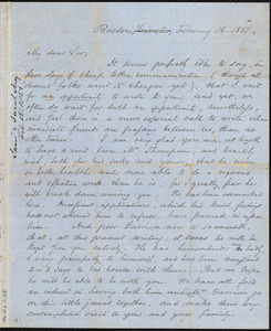 Letter from Samuel May, Jr., Boston, to Samuel Joseph May, February 15, 1851