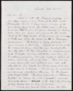 Letter from Samuel May, Jr., Leicester, to Samuel Joseph May, Sept. 28, 1853