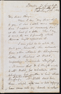 Letter from Samuel May, Jr., Boston, 21 Cornhill, to Samuel Joseph May, February 28, 1854