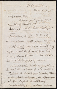 Letter from Samuel May, Jr., 21 Cornhill, [Boston], to Samuel Joseph May, March 17 / [18]55