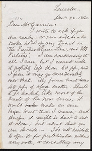 Letter from Samuel May, Jr., Leicester [Mass.], to William Lloyd Garrison, Dec. 22, 1860