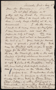 Letter from Samuel May, Jr., Leicester [Mass.], to William Lloyd Garrison, Frid Eveg. 11th [January 1861]