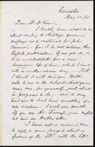 Letter from Samuel May, Jr., Leicester [Mass.], to James Miller M'Kim, May 22, [18]61