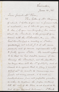 Letter from Samuel May, Jr., Leicester [Mass.], to James Miller M'Kim, June 21 / [18]61
