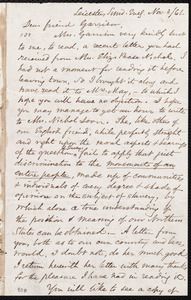 Letter from Samuel May, Jr., Leicester [Mass.], to William Lloyd Garrison, Sund[day] Eve[ning], Nov[bember] 3 / [18]61