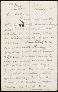 Letter from Samuel May, Jr., Leicester [Mass.], to Robert Folger Wallcut, Monday, [March], 23d, 1863