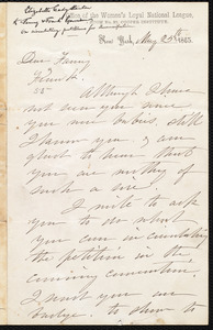 Letter from Elizabeth Cady Stanton, New York [N.Y.], May 25th, 1863