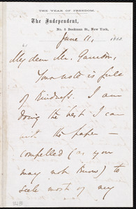 Letter from Theodore Tilton, No.5 Beekman St., New York [N.Y.], to William Lloyd Garrison, June 11, 1863