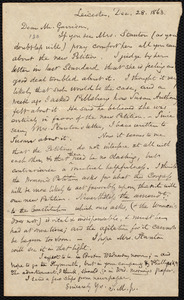 Letter from Samuel May, Jr., Leicester [Mass.], to William Lloyd Garrison, Dec[ember] 28, 1863