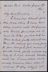 Letter from George Thompson, Chester Park, Boston [Mass.], to William Lloyd Garrison, June 8th, 1864
