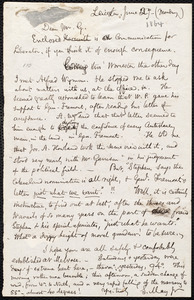 Letter from Samuel May, Jr., Leicester [Mass.], to William Lloyd Garrison, June 27, [1864]