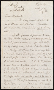 Letter from Samuel May, Jr., Leicester [Mass.], to Robert Folger Wallcut, Aug 31, [1864]