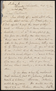 Letter from Samuel May, Jr., Leicester [Mass.], to Robert Folger Wallcut, Oct[ober] 19 / [18]64