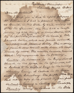 Letter from George Thompson, Peacham (Vt.), to Robert Folger Wallcut, Oct[ober] 15, [1864]