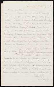 Letter from Samuel May, Jr., Leicester [Mass.], to Robert Folger Wallcut, March 9, [18]65