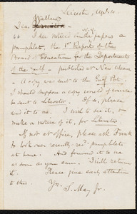 Letter from Samuel May, Jr., Leicester [Mass.], to Robert Folger Wallcut, Apl. 10 [1865]