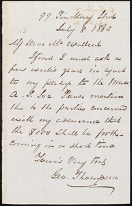 Letter from George Thompson, Boston [Mass.], to Robert Folger Wallcut, July 8, 1865