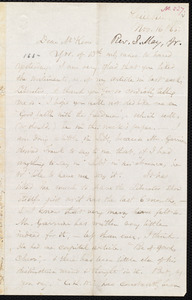 Letter from Samuel May, Jr., Leicester [Mass.], to James Miller M'Kim, Nov[ember] 16 / [18]65