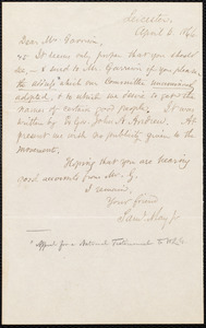 Letter from Samuel May, Jr., Leicester [Mass.], to Garrison, Helen Eliza Garrison, April 6, 1866