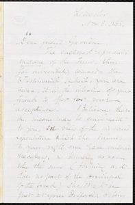 Letter from Samuel May, Jr., Leicester [Mass.], to William Lloyd Garrison, Nov[ember] 3, 1866