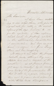 Letter from Joseph Avery Howland, Worcester, [Mass.], to William Lloyd Garrison, April 10, 1853